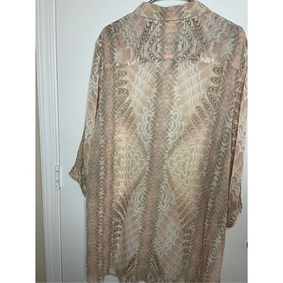 Chicos Sheer Long Sleeve Long Line Tunic Size 4 - Picture 14 of 14